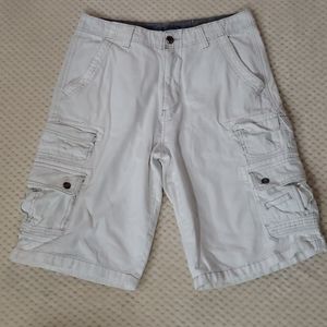 Iron white cargo shorts, size 32